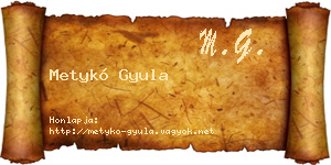 Metykó Gyula névjegykártya