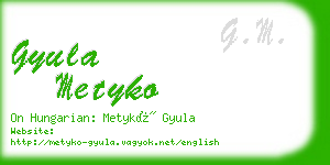 gyula metyko business card